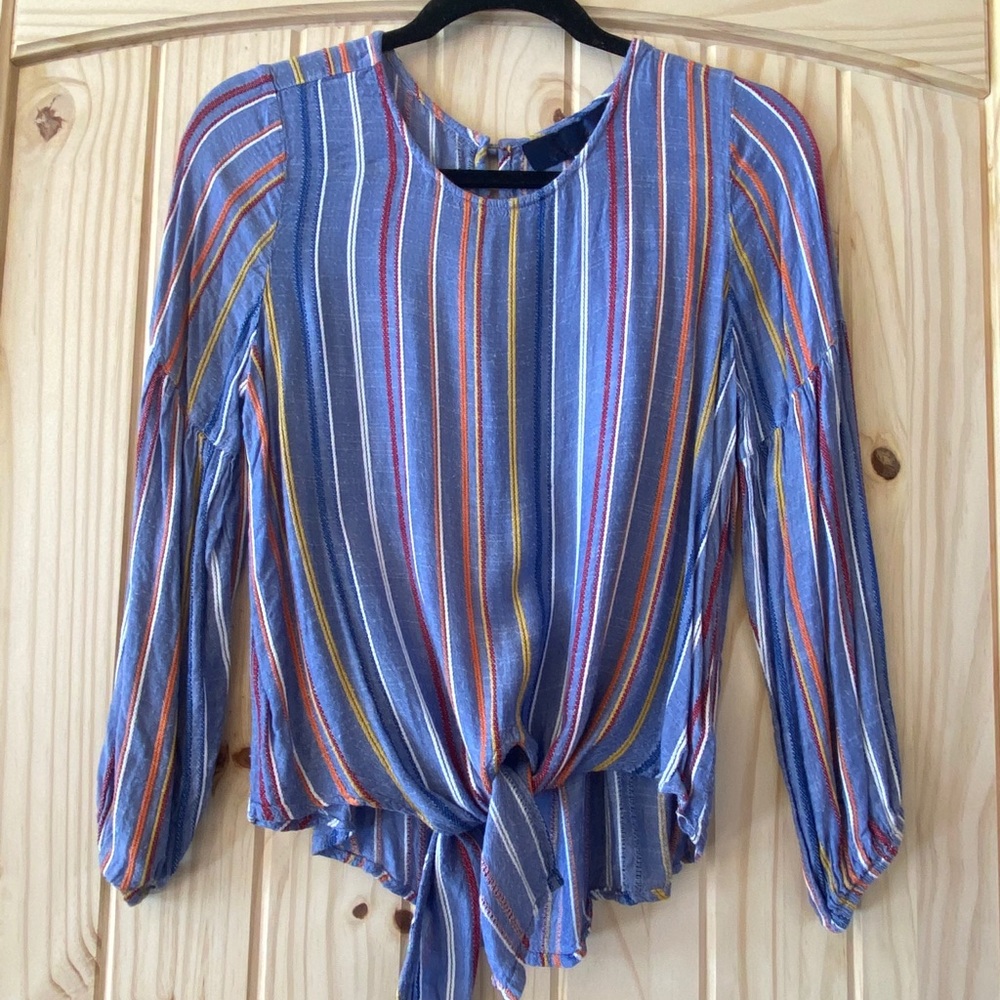 Rainbow linen crop top